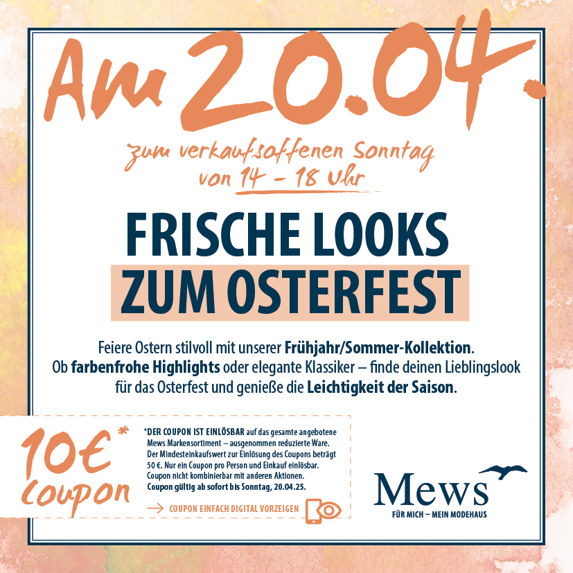 Modehaus Mews Coupon und Verkaufsoffener Sonntag